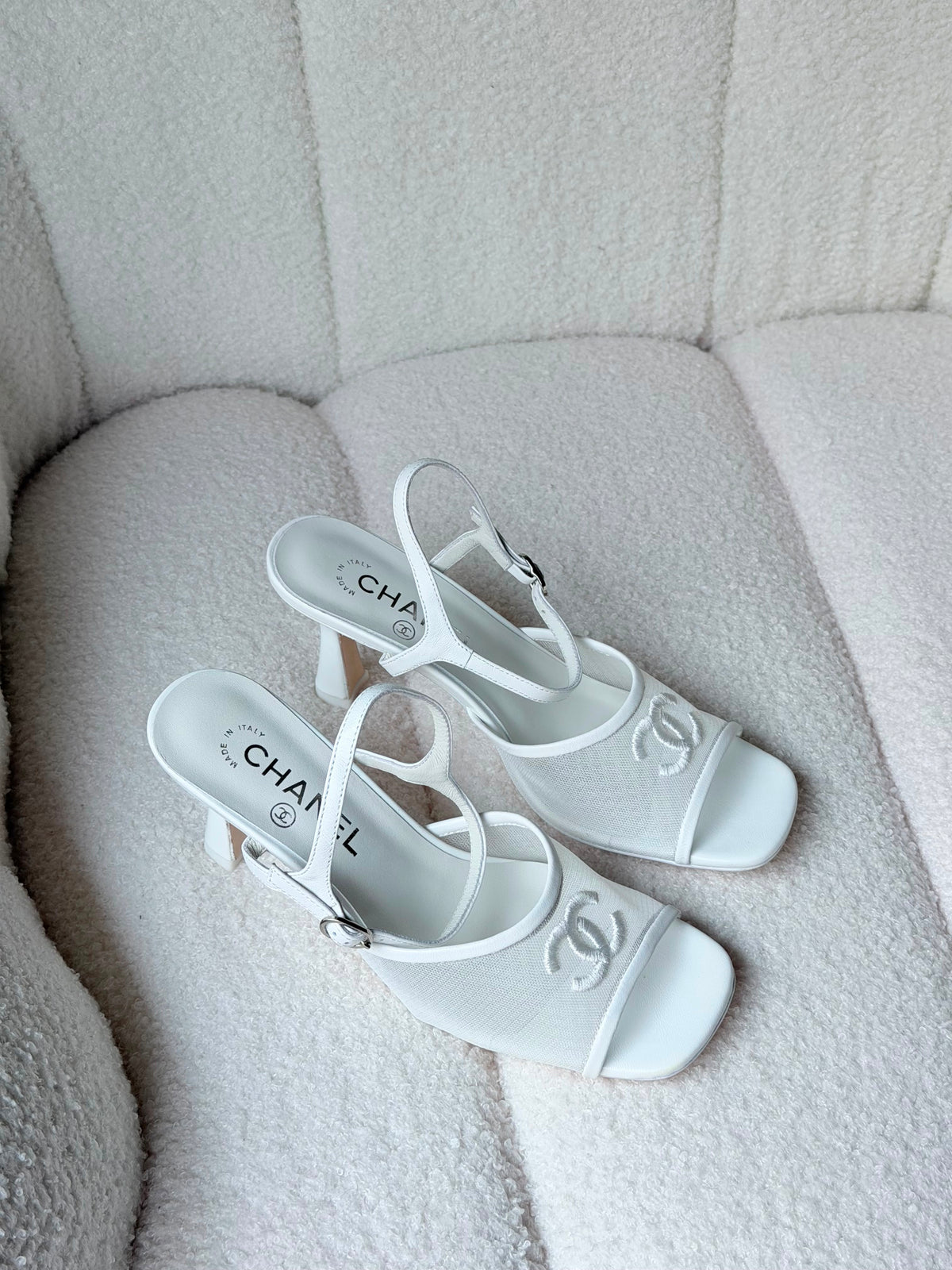 Chanel Heels Open From Front With Net