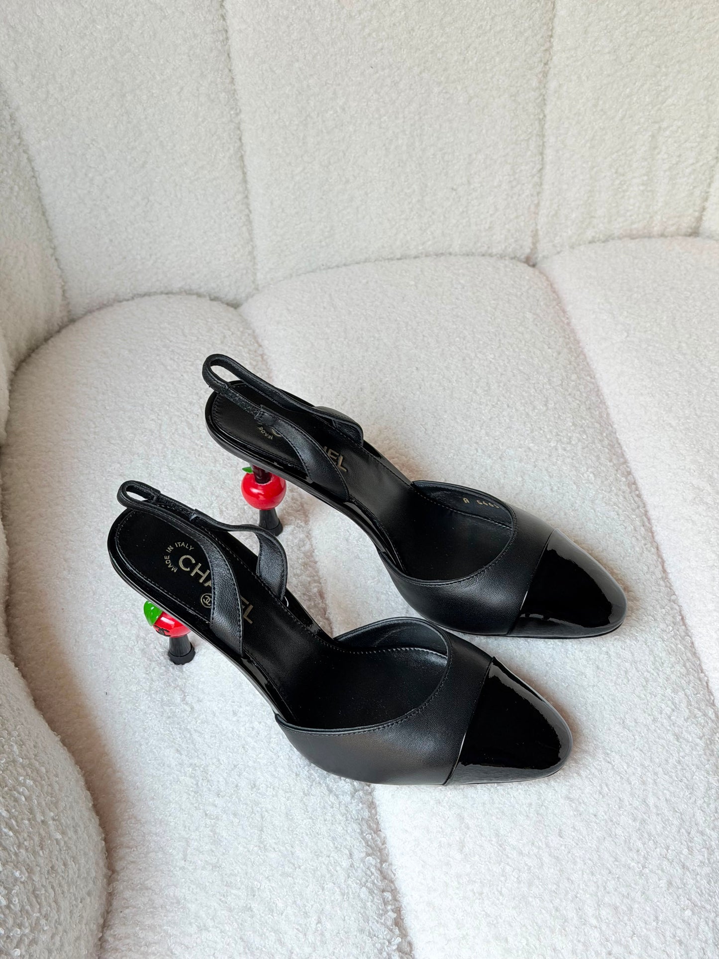 Chanel Calfskin Slingback Heels Black