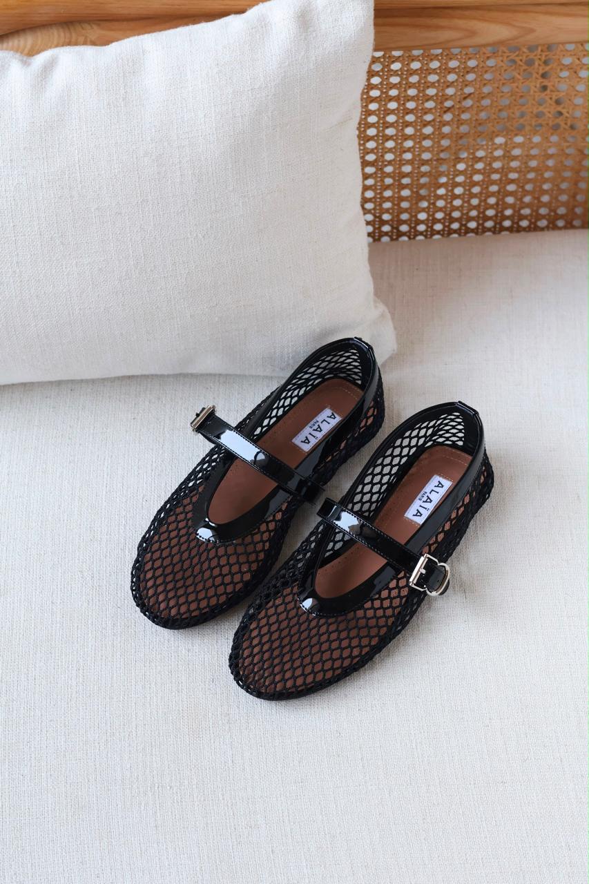 Alaia Ballet Fishnet Ballet Sandal
