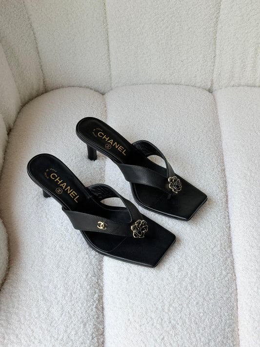 Chanel Black Mule Heels