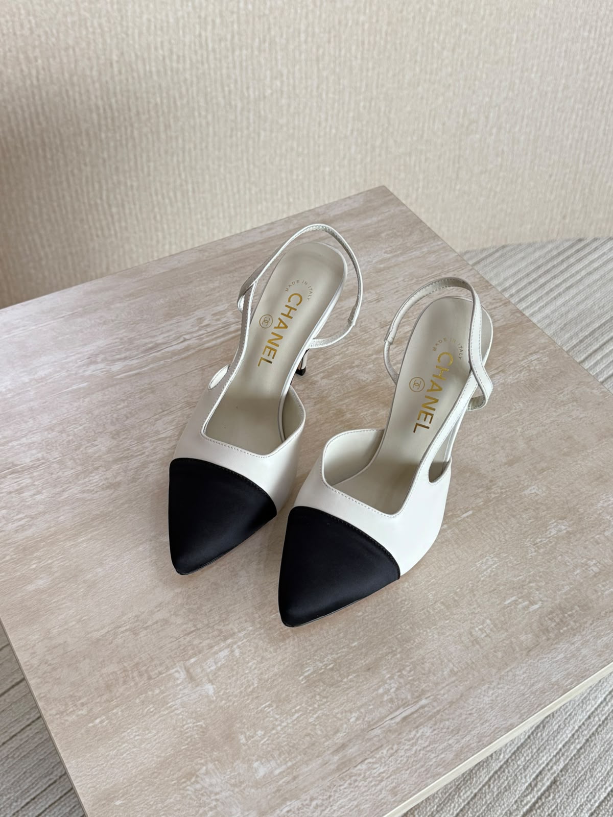 Chanel Slingback Lambskin Pointed Toe Sandal