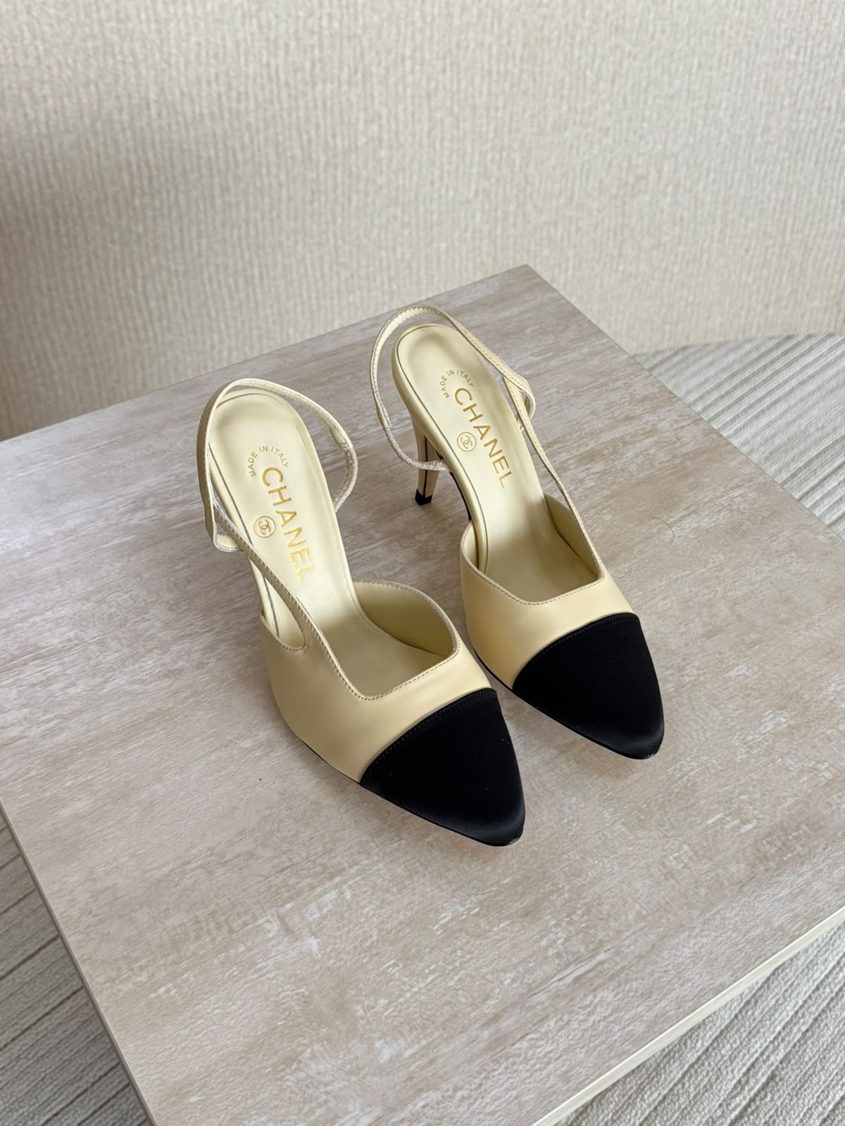 Chanel Slingback Lambskin Pointed Toe Sandal