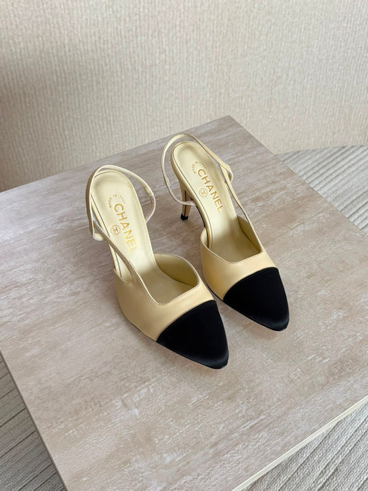 Chanel Slingback Lambskin Pointed Toe Sandal