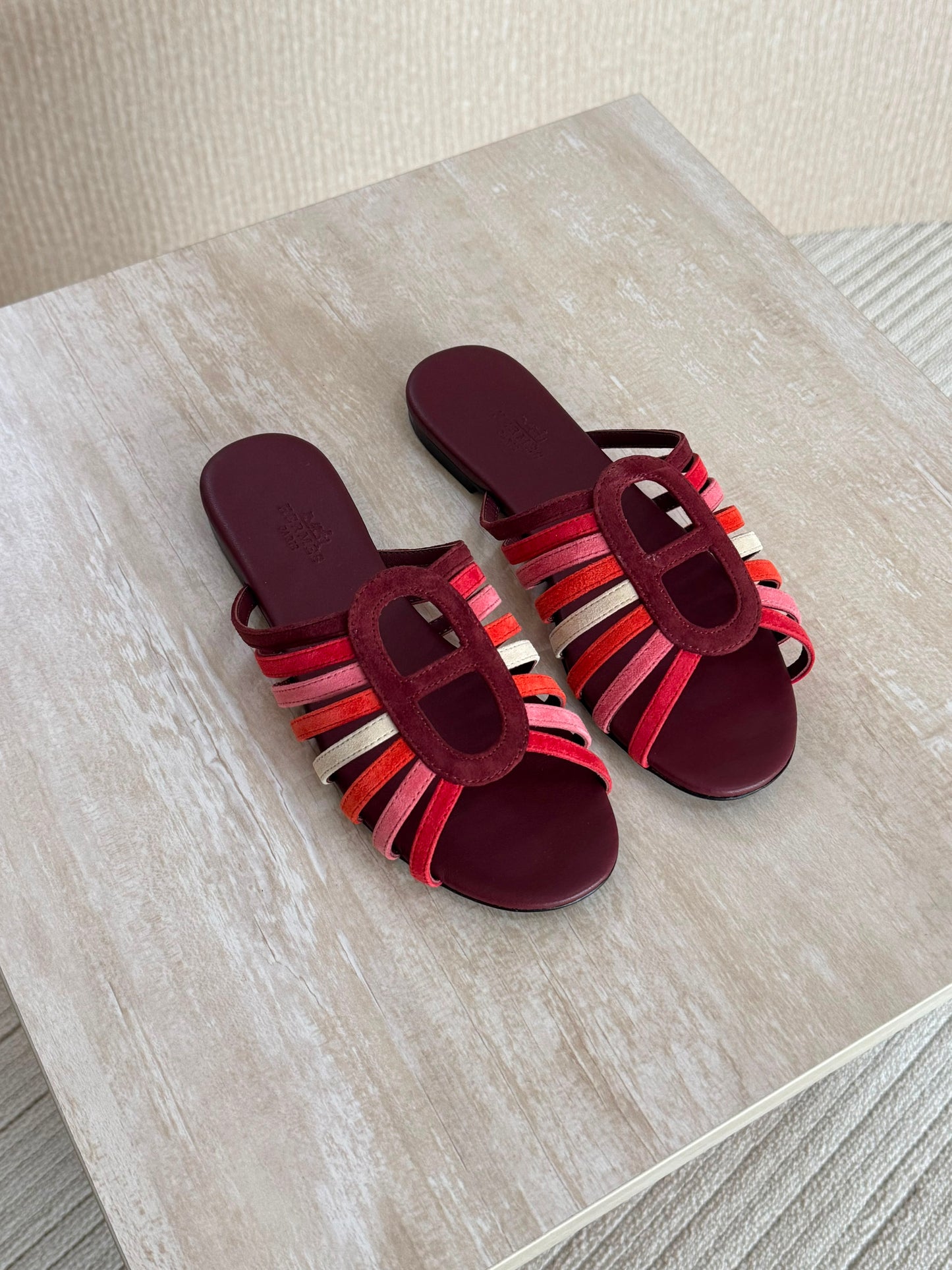Hermes Multi Color Flat Sandal