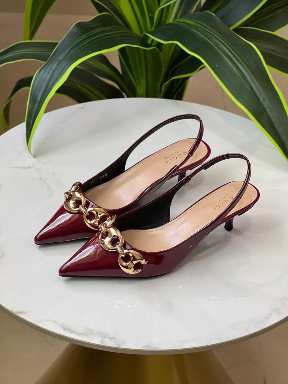Gucci Slingback Low Heel Pumps