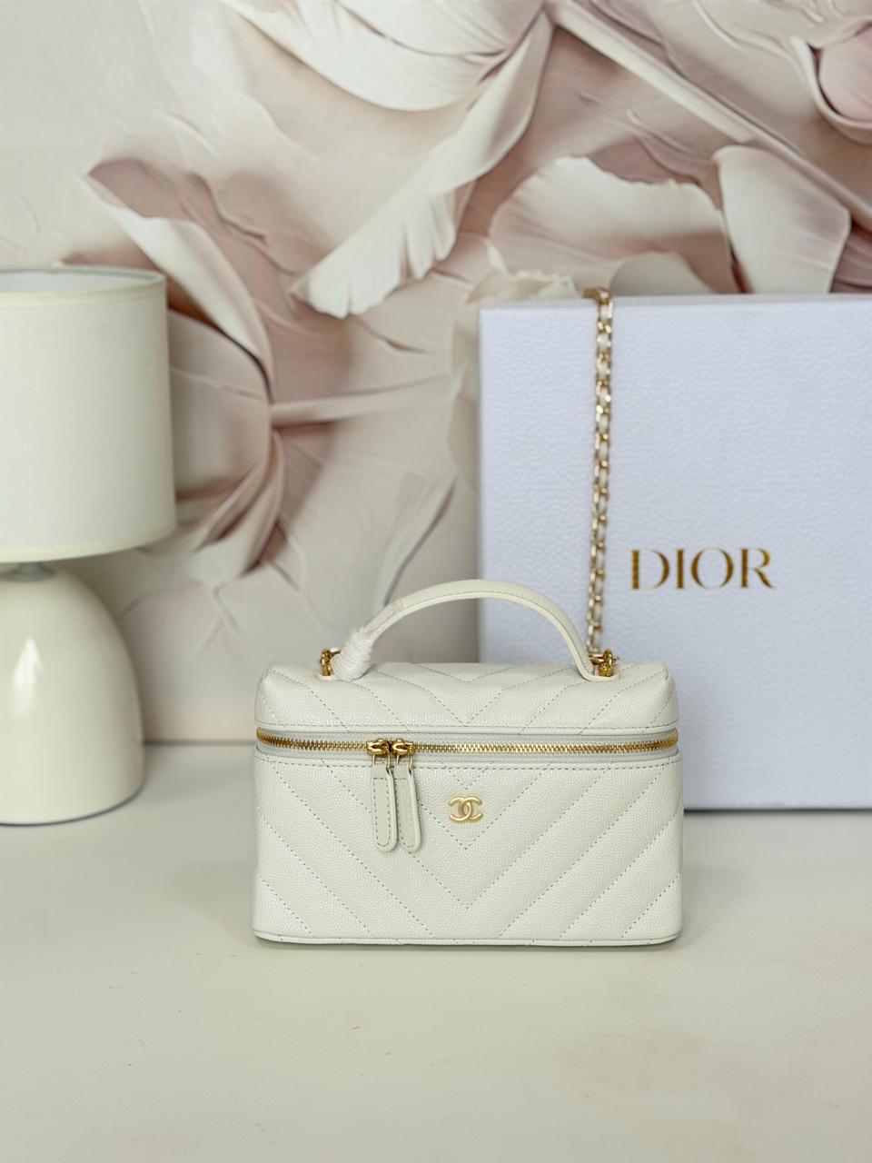 Chanel Slim Vanity Handbag With Chain