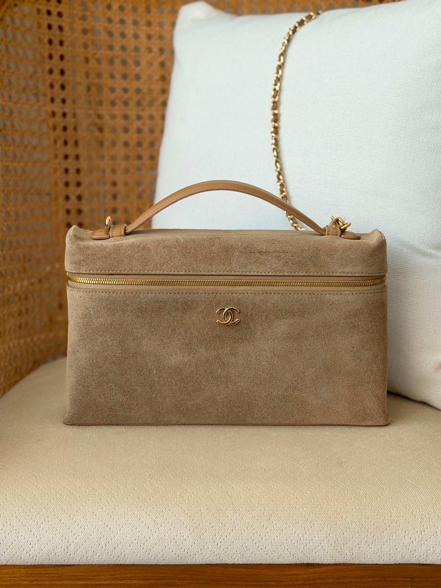 Chanel Slim Vanity Bag Suede 28 cm