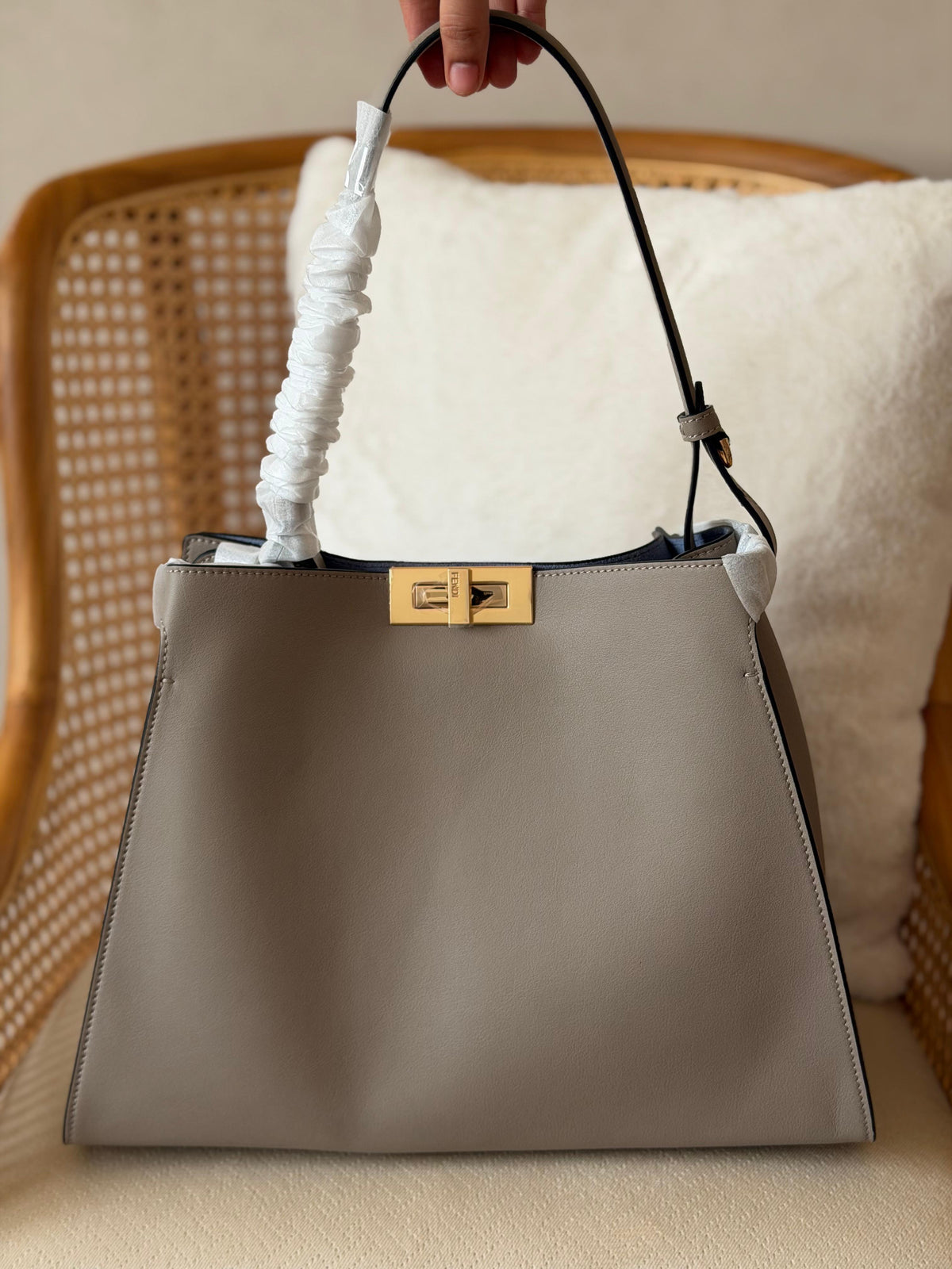 Fendi Small Tote Leather Bag 36 cm