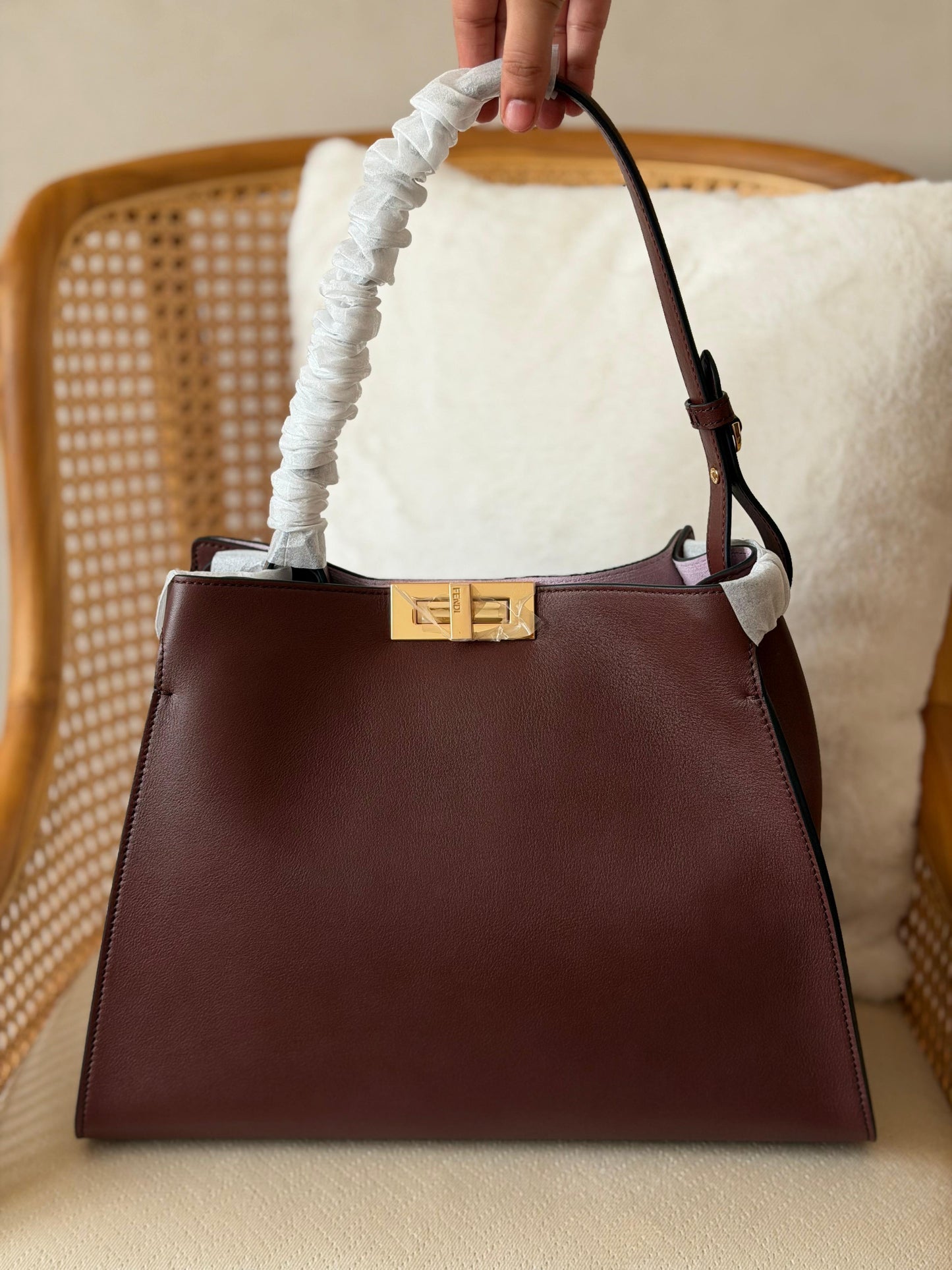 Fendi Small Tote Leather Bag 36 cm