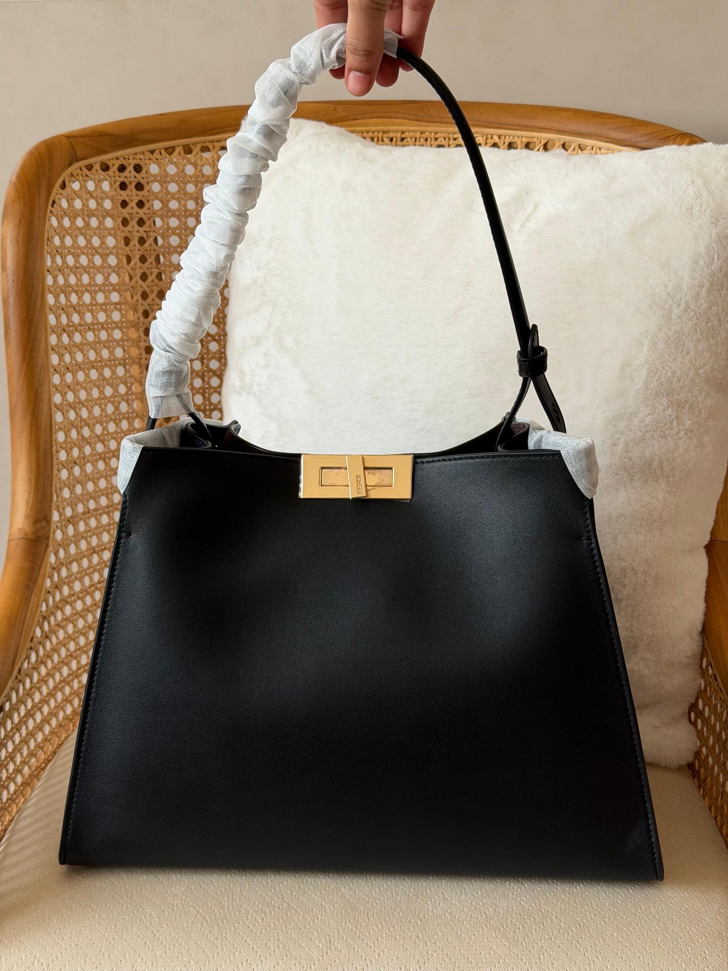 Fendi Small Tote Leather Bag 36 cm