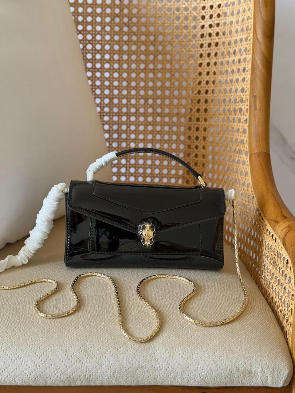 Bvlgari Sepenti Top Handle Bag In Calfskin Leather