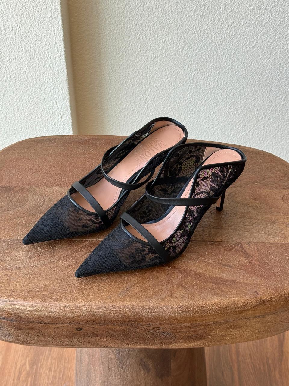 Malone Souliers Mules In Lace And Nappa