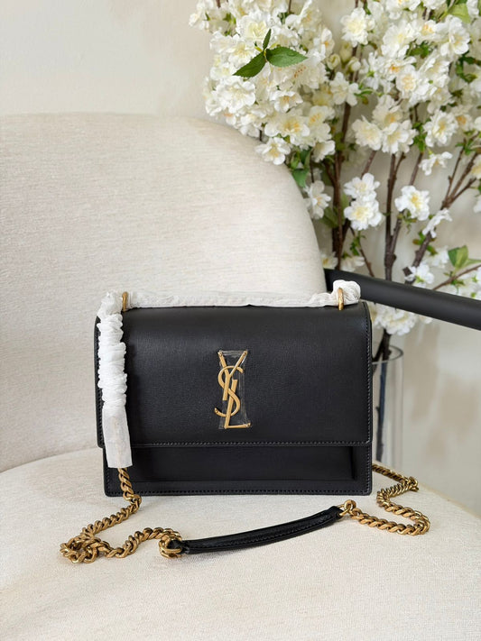 YSL Medium Sunset Logo Shoulder Bag