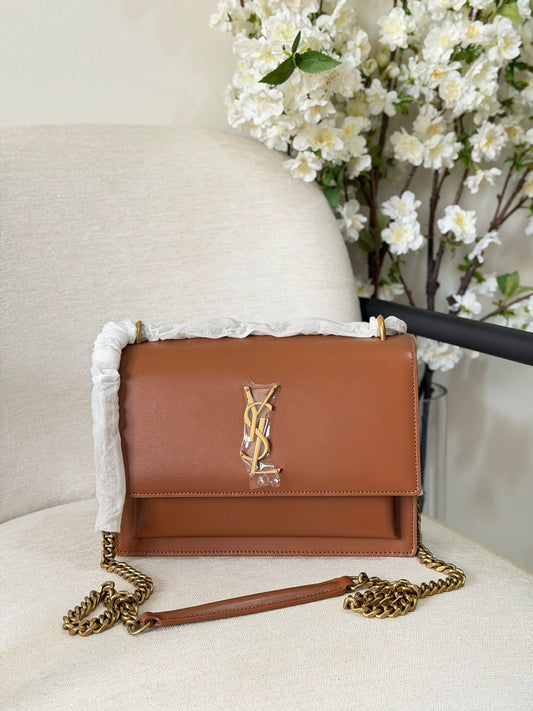 YSL Medium Sunset Logo Shoulder Bag