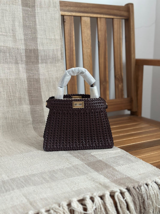Fendi Peekaboo Dionee Woven Handbag 20 cm