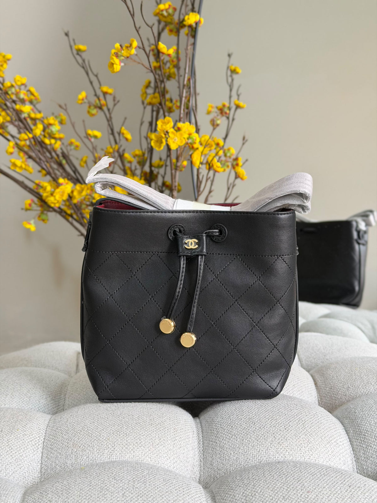 Chanel Mini Bucket Suede Bag