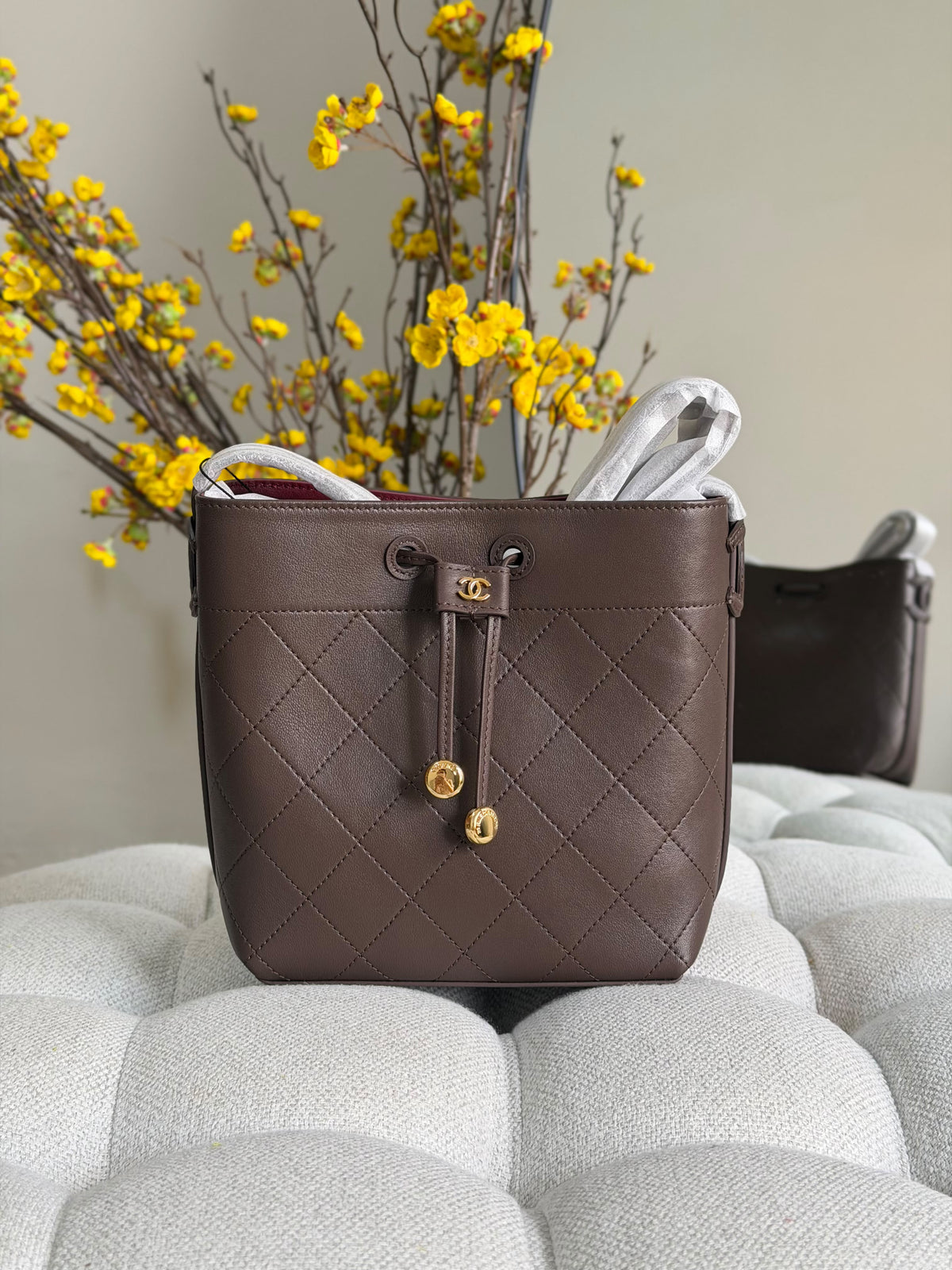 Chanel Mini Bucket Lambskin Bag