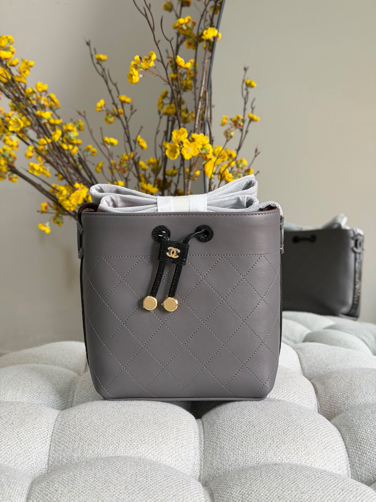 Chanel Mini Bucket Lambskin Bag