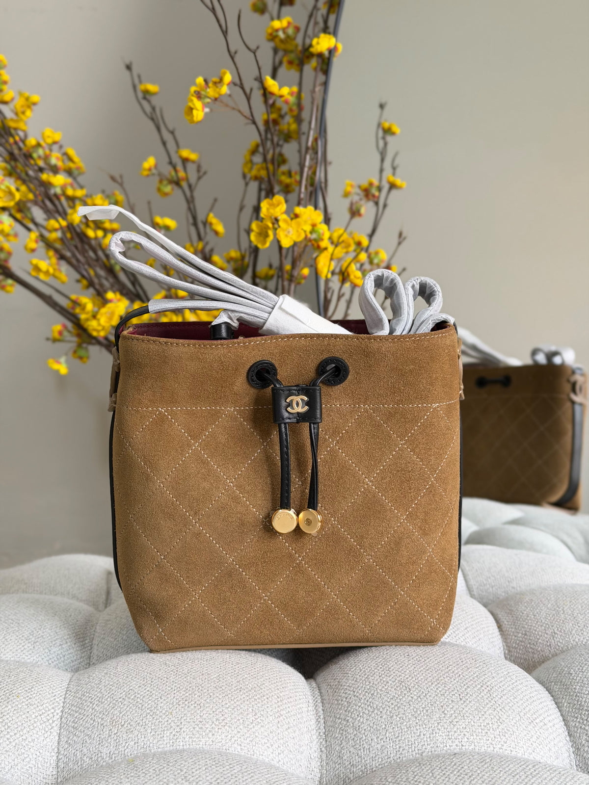 Chanel Mini Bucket Suede Bag