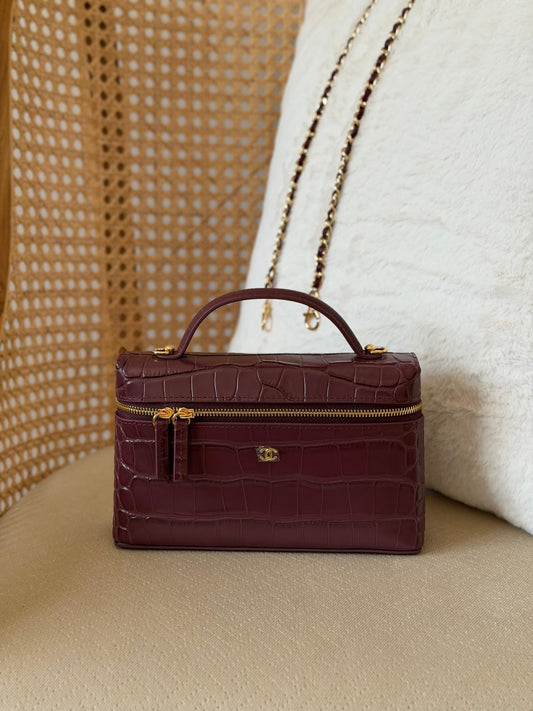 Chanel Slim Vanity Crocodile Embossed Bag