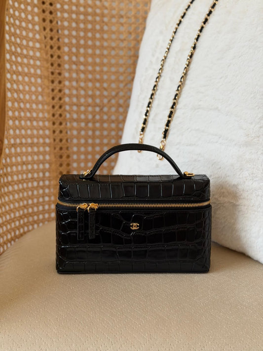 Chanel Slim Vanity Crocodile Embossed Bag