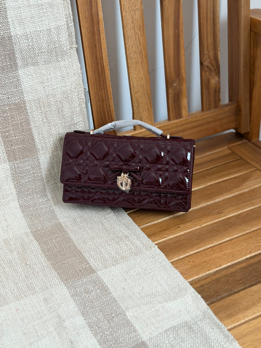 Christian Dior Mini Bag Lambskin Leather With Bow