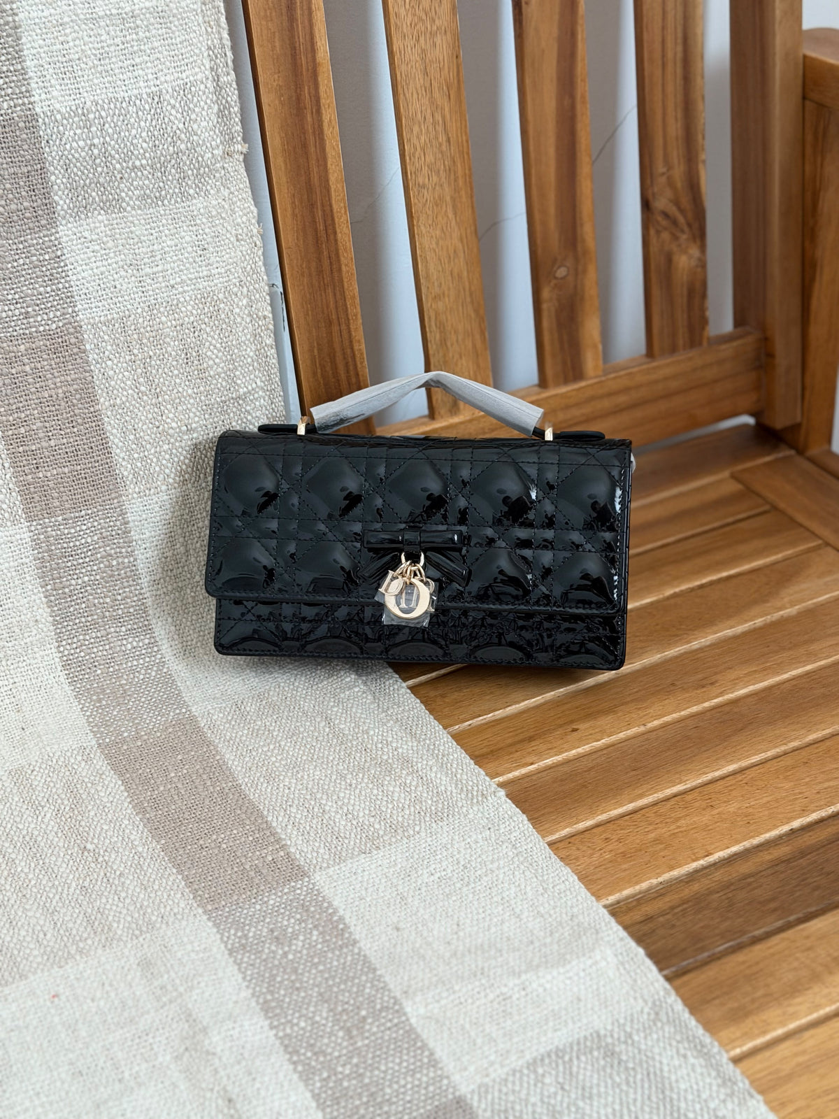 Christian Dior Mini Bag Lambskin Leather With Bow