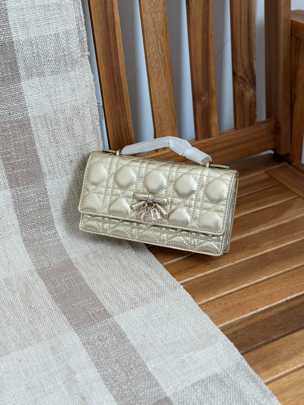 Christian Dior Mini Bag Lambskin Leather With Bow