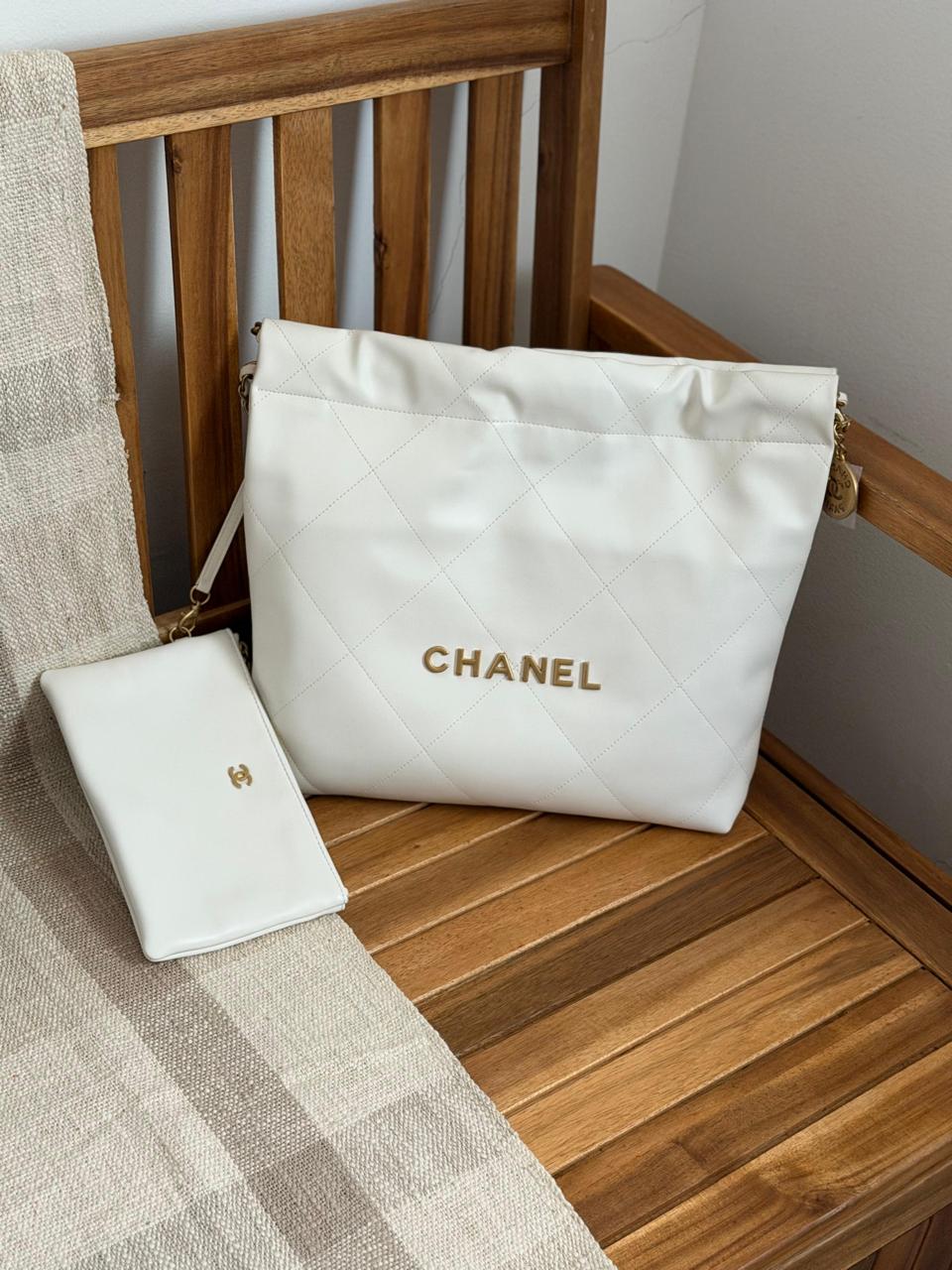 Chanel  Calfskin With Gold Logo 32 cm
