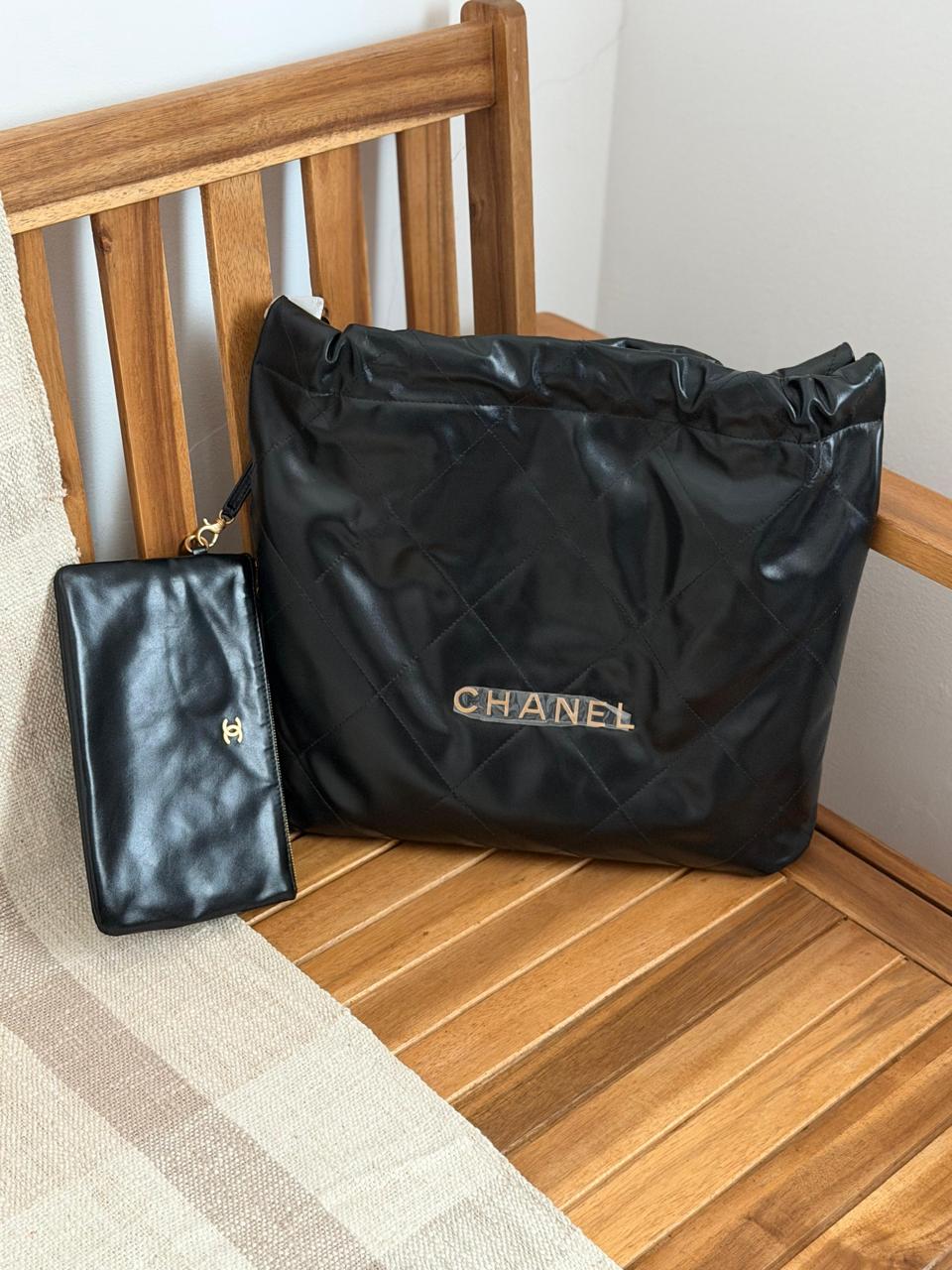 Chanel  Calfskin With Gold Logo 32 cm