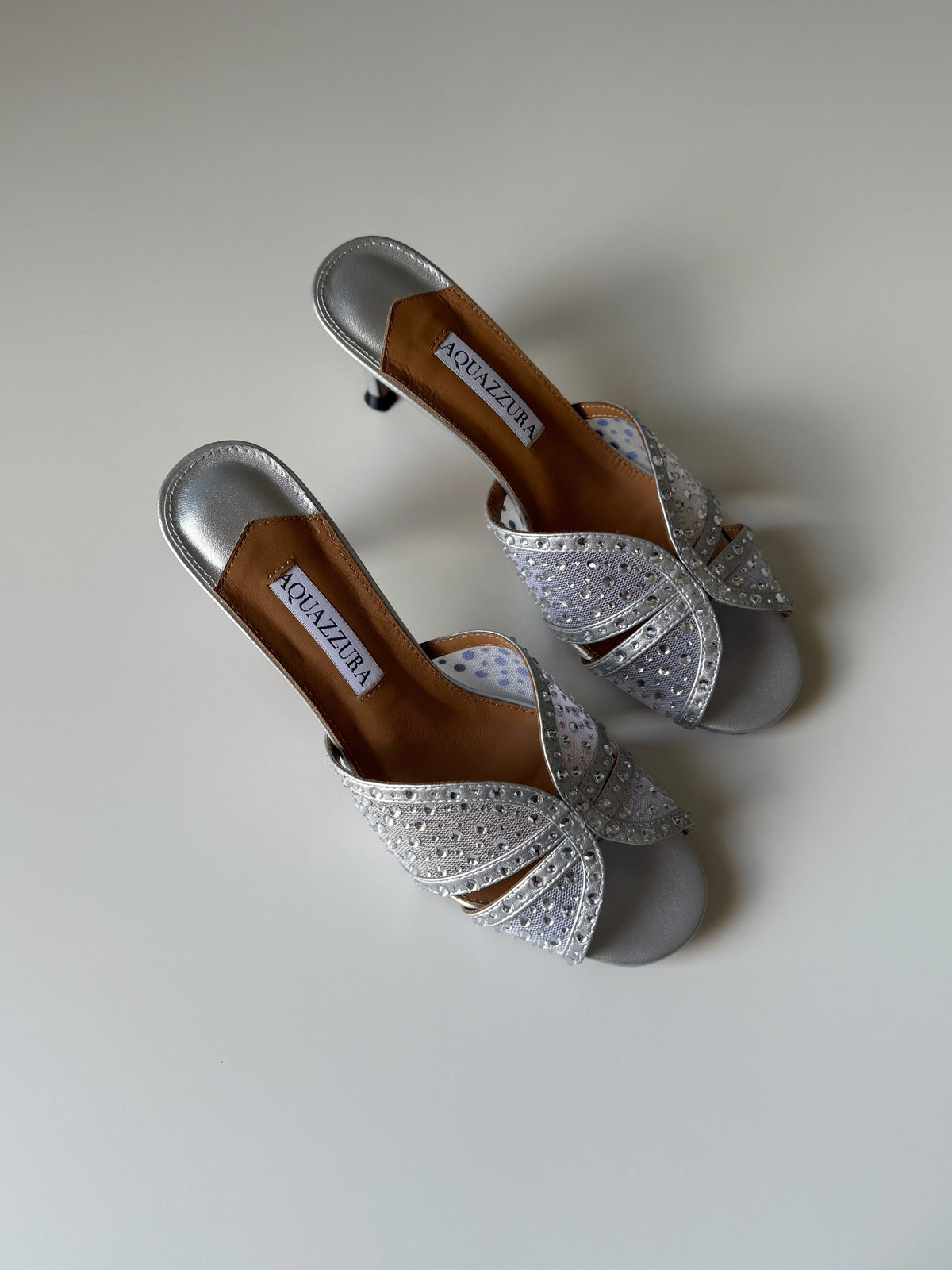 Aquazzura Lover Mules With Crystal Embellishment