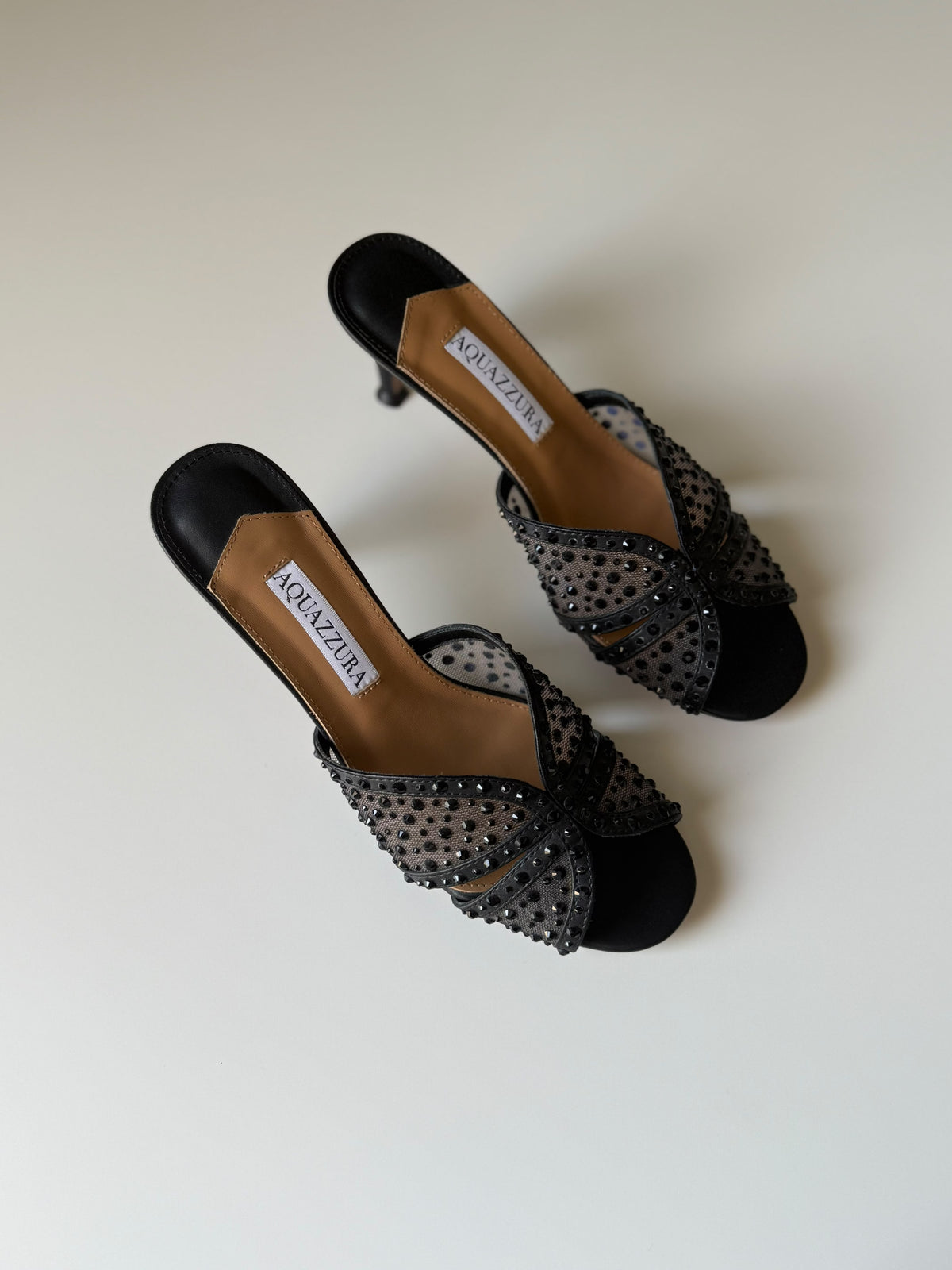 Aquazzura Lover Mules With Crystal Embellishment