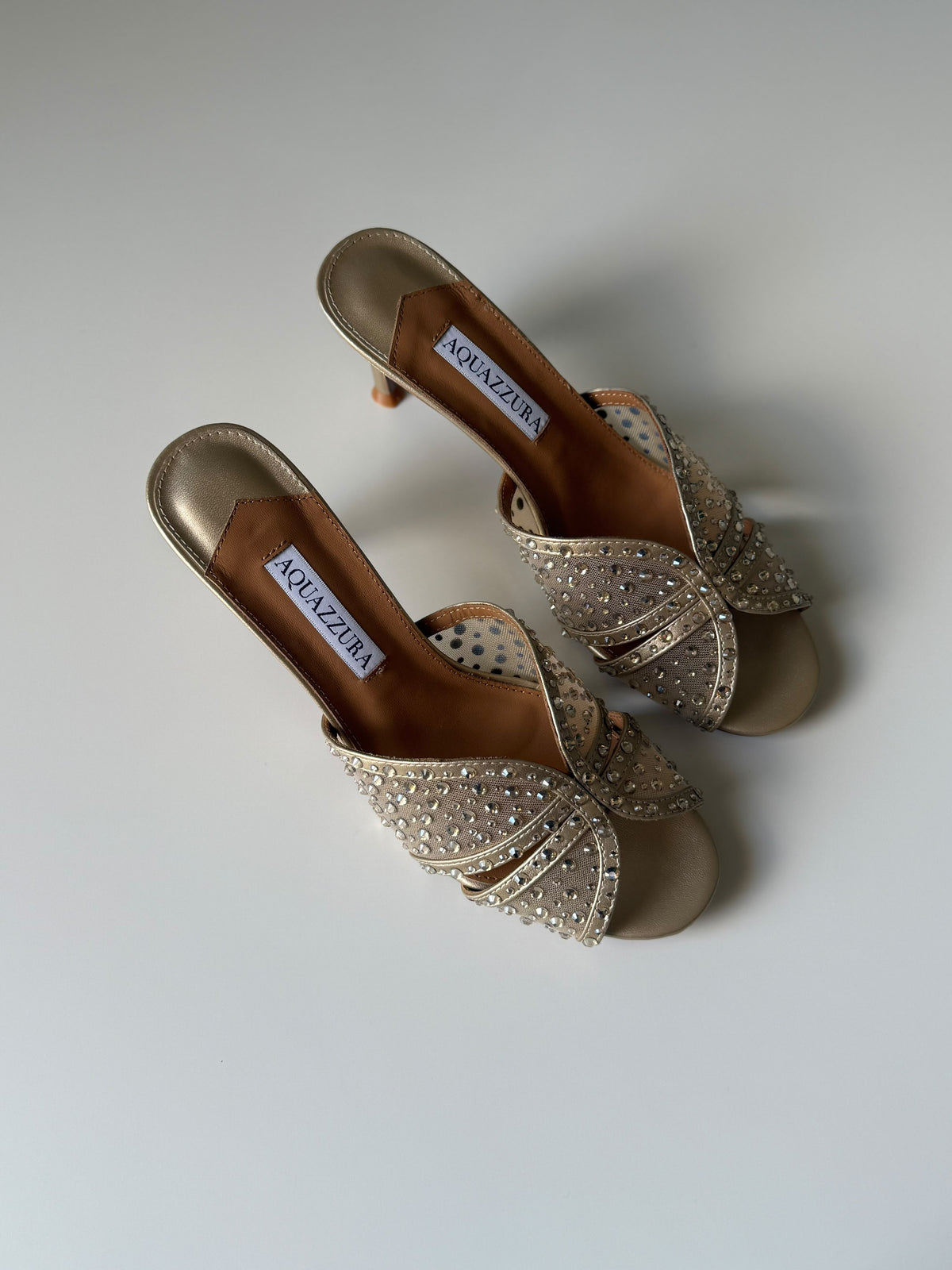 Aquazzura Lover Mules With Crystal Embellishment