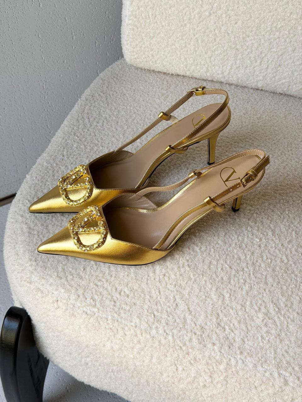 Valentine Garavani VLogo Slingback With Crystal Embellishment