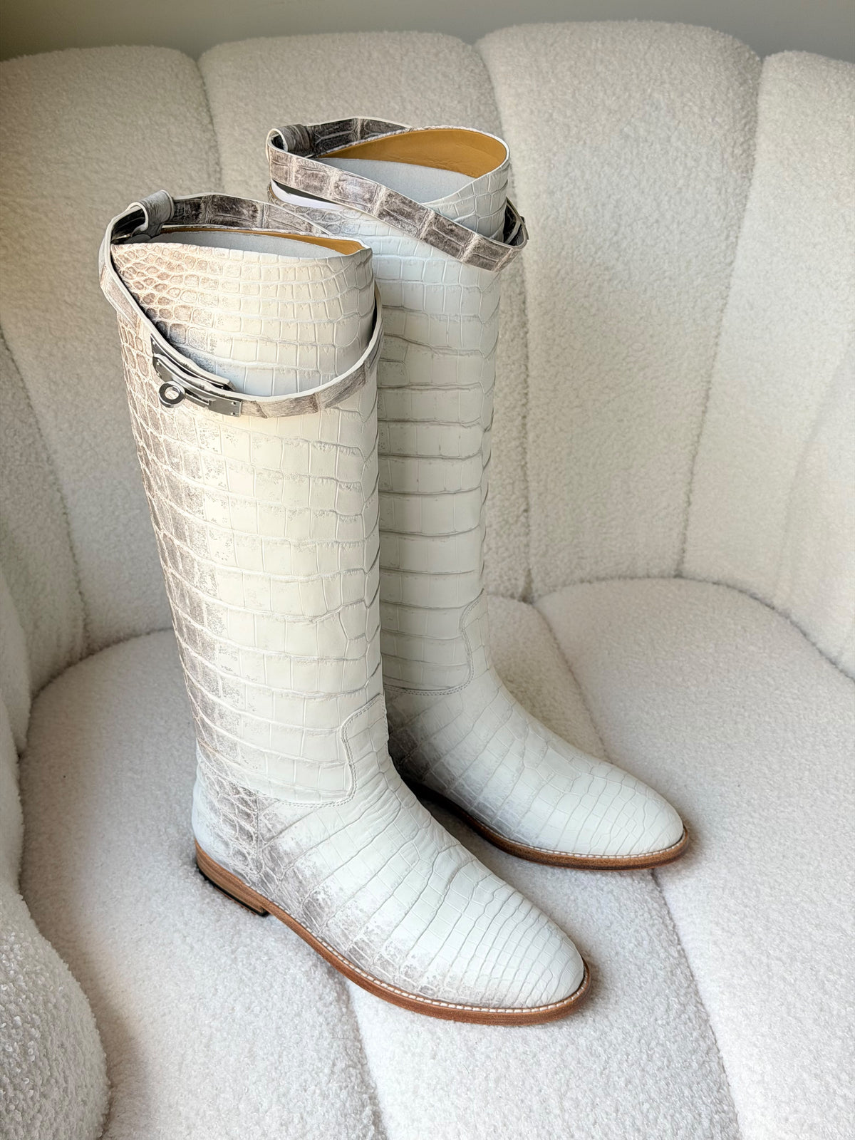 Hermes Crocodile Leather Boots