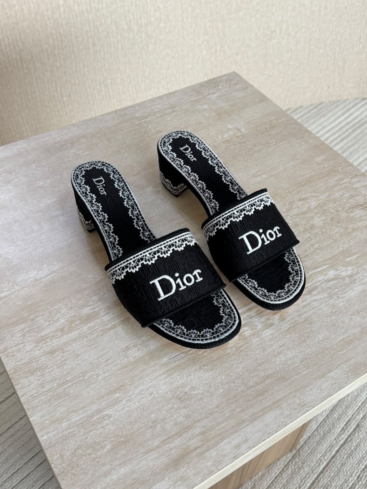 Christian Dior Dentelle Heeled Slide