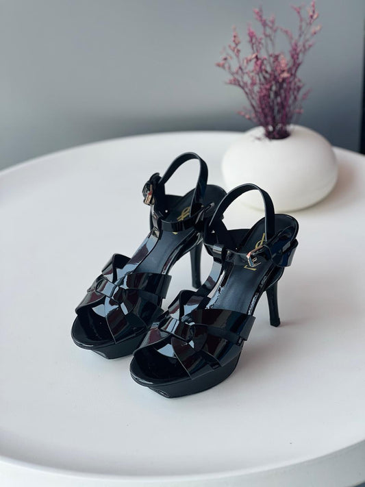 YSL Black Slingback Heels