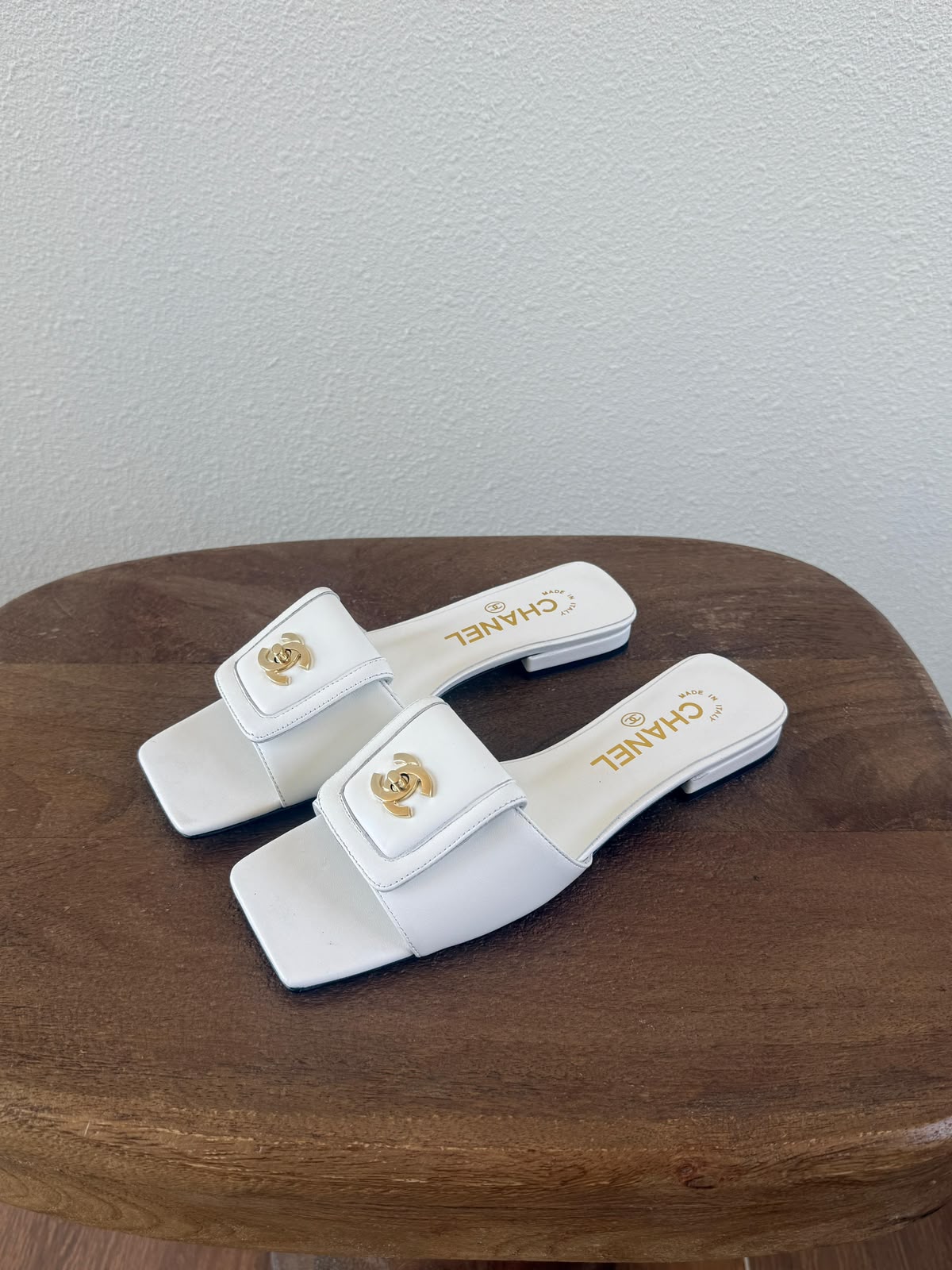 Chanel Flat Leather Mules