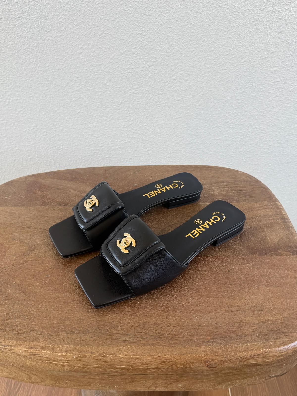 Chanel Flat Leather Mules