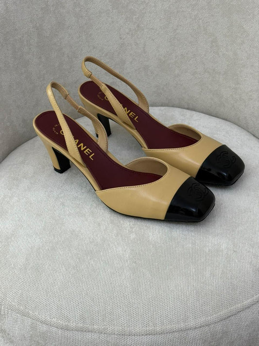 Chanel Slingback Lambskin Sandals