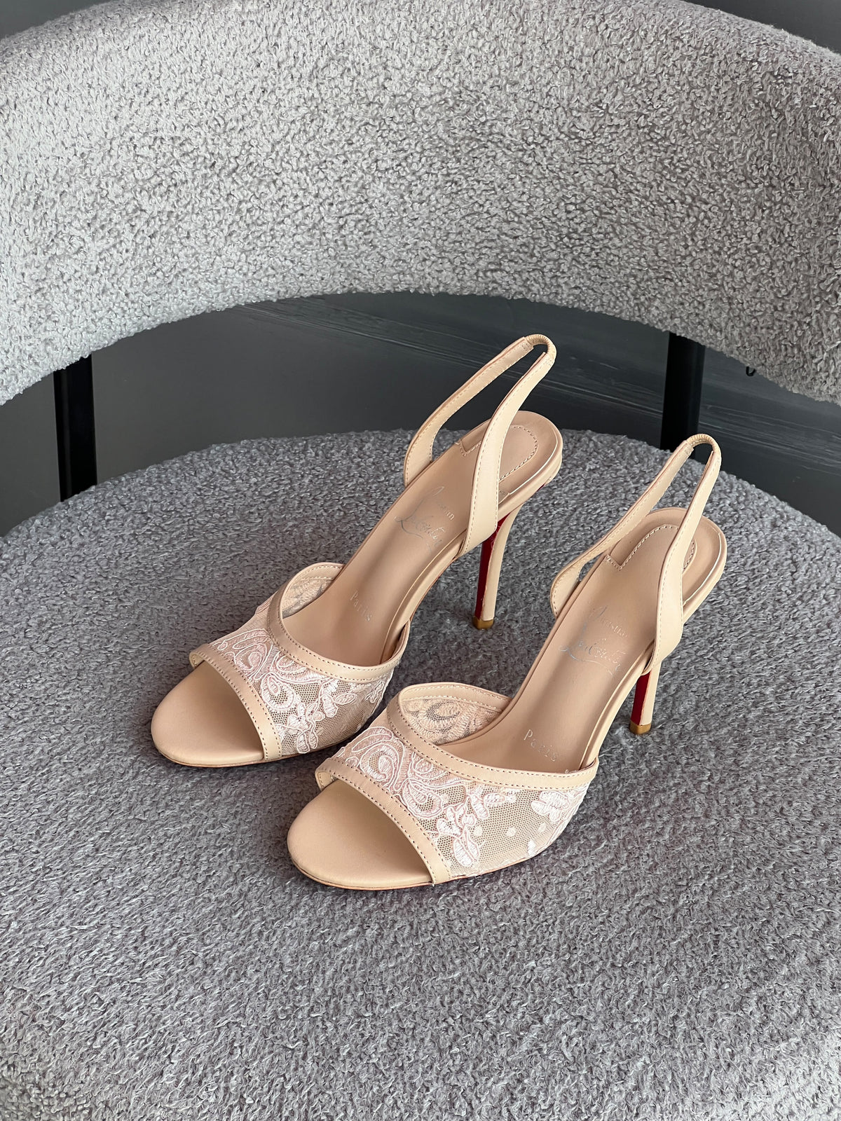 Christian Louboutin Miss Z Lace Slingback Sandals