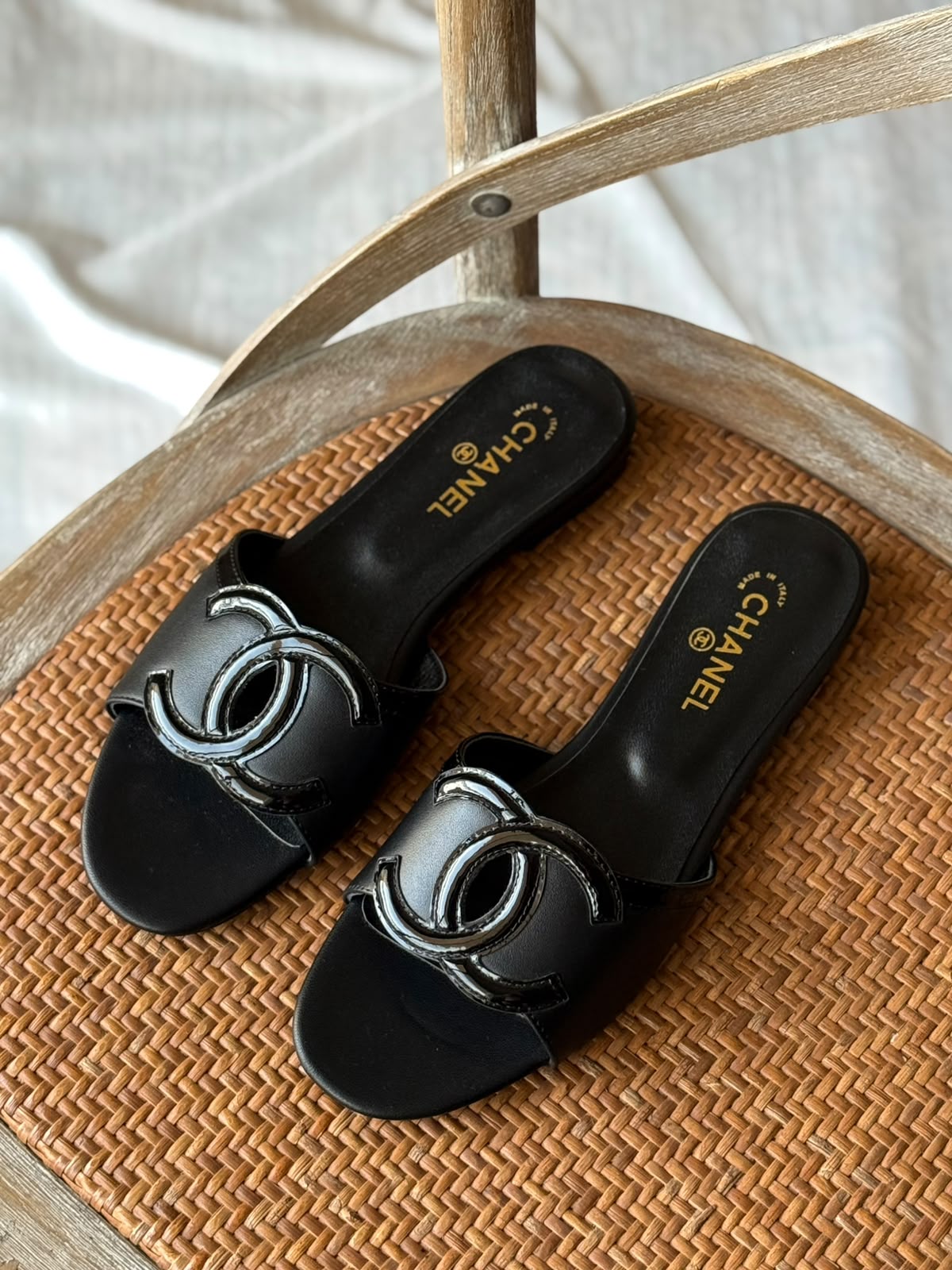 Chanel Flat Leather Sandals