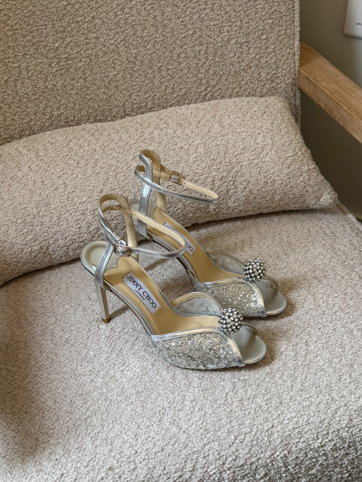 Jimmy Choo Crystal-Embellished Sandals In Lace