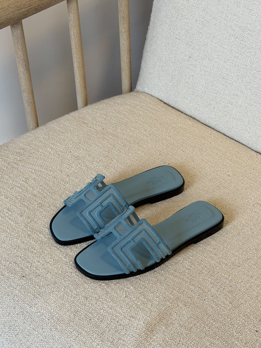 Hermes Oran Sandal In Suede Goatskin & Mesh