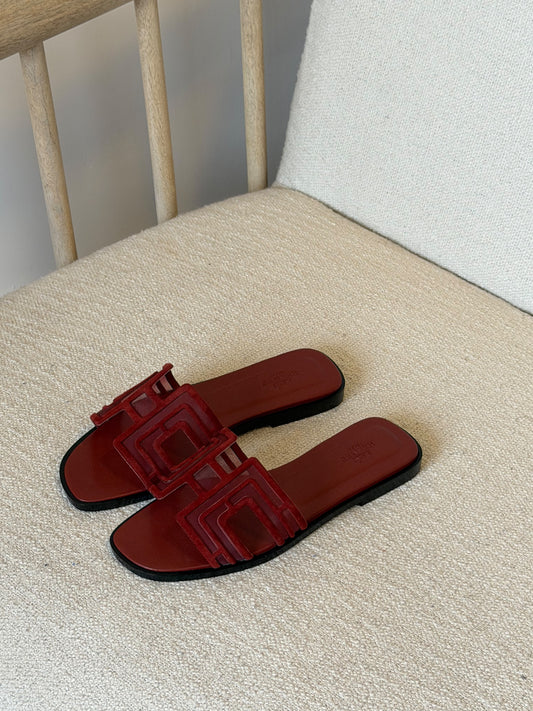 Hermes Oran Sandal In Suede Goatskin & Mesh