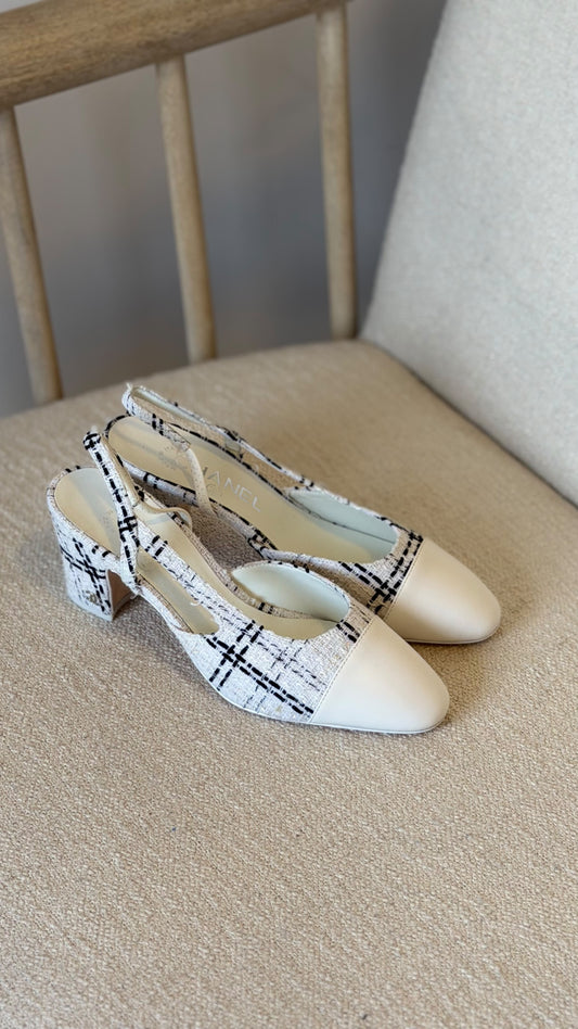 Chanel Tweed Slingback Pumps