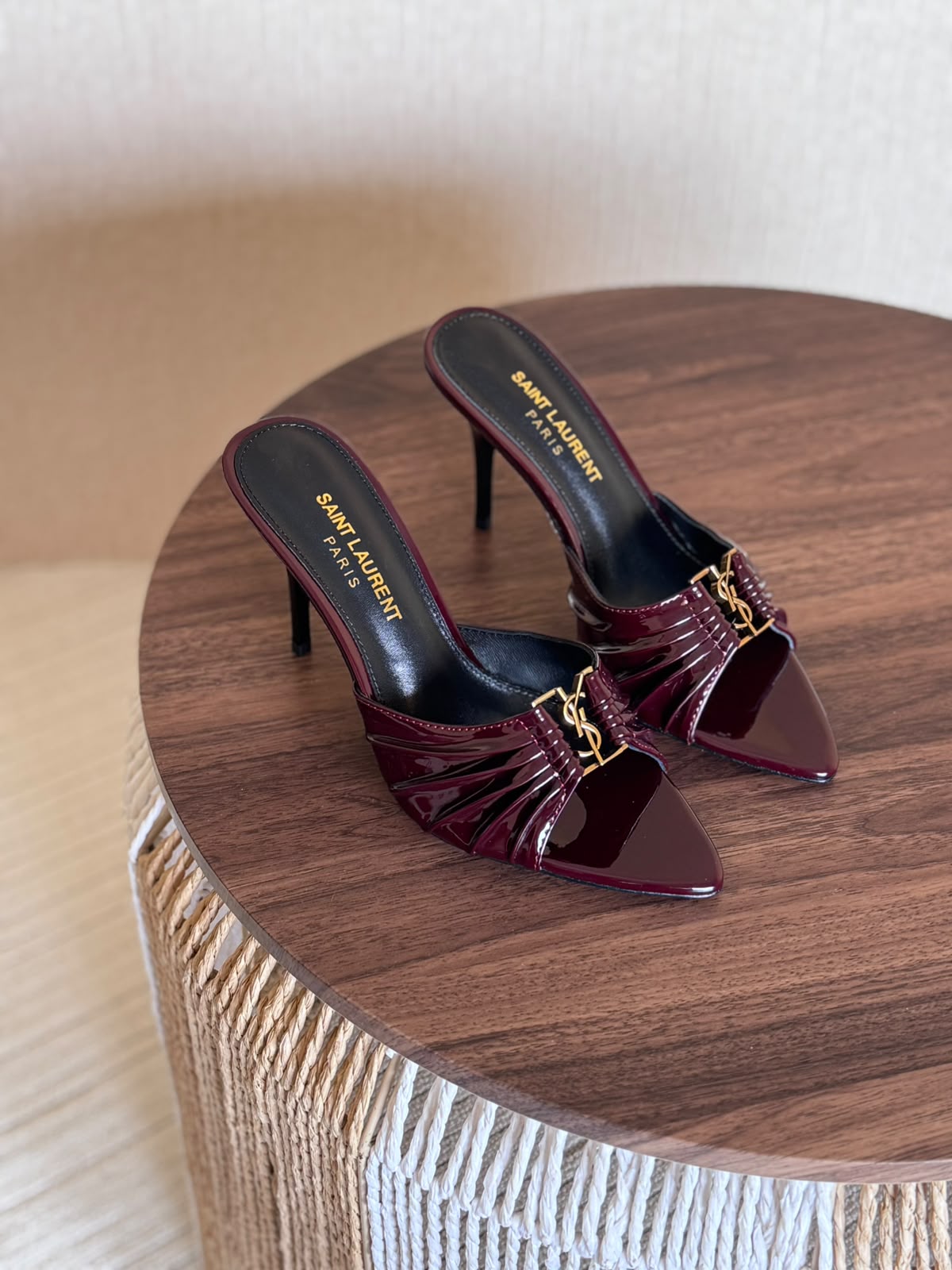 Ysl Babylone 90 Mules in Shinny Leather