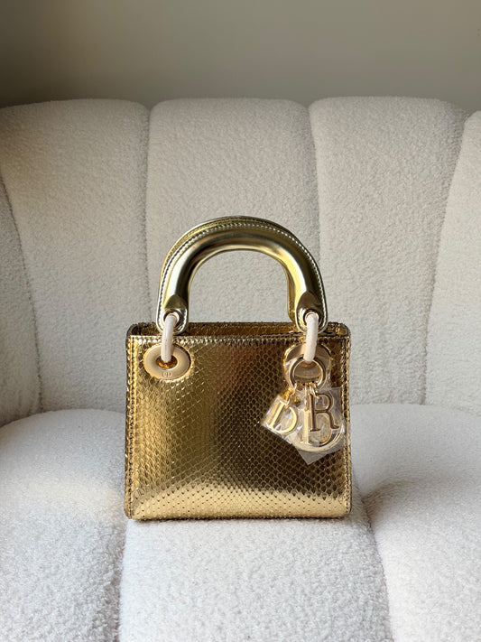 Christian Dior Python Mini Lady Dior Bag