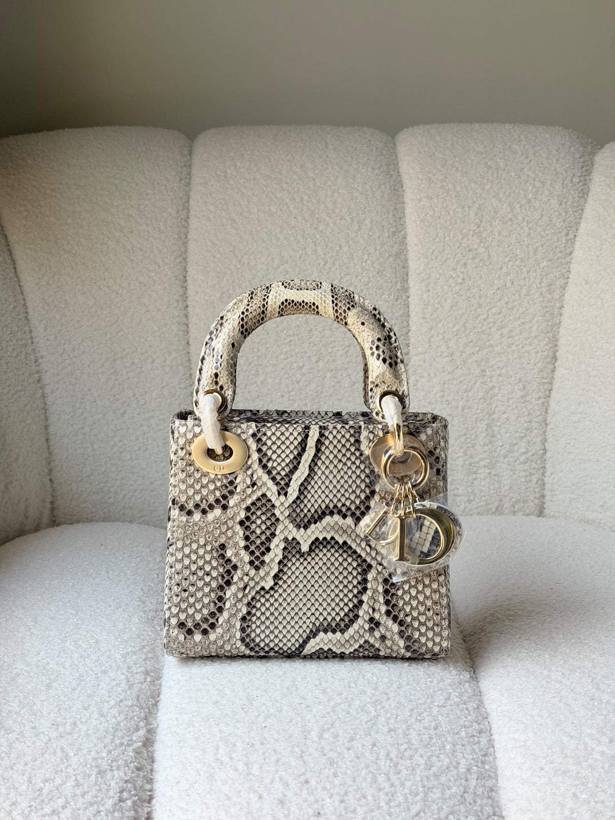 Christian Dior Python Bicolor Mini Lady Dior Bag