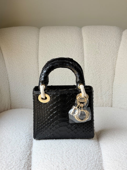 Christian Dior Python Mini Lady Dior Bag